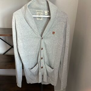 Scotch & Soda Men's Gray Shawl Collar Cardigan Sweater Sz M